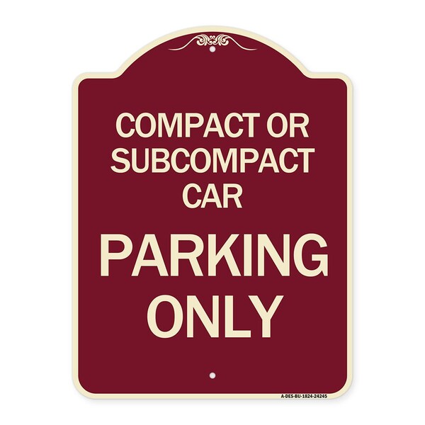 Compact or Subcompact Car Parking Heavy-Gauge Aluminum Architectural Sign, 24" x 18", BU-1824-24245